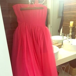 NEW Allison Parris Hot Pink Silk and Tulle Dress